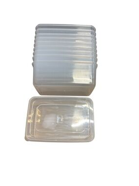 Clear Plastic Storage Trays - Set of 10 Stackable Containers